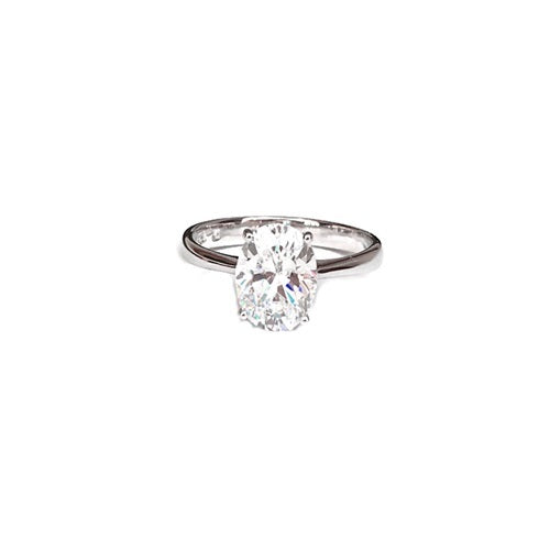 Classic Oval Moissanite Solitaire Ring