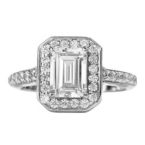 Emerald Glow Halo Ring – 2ct