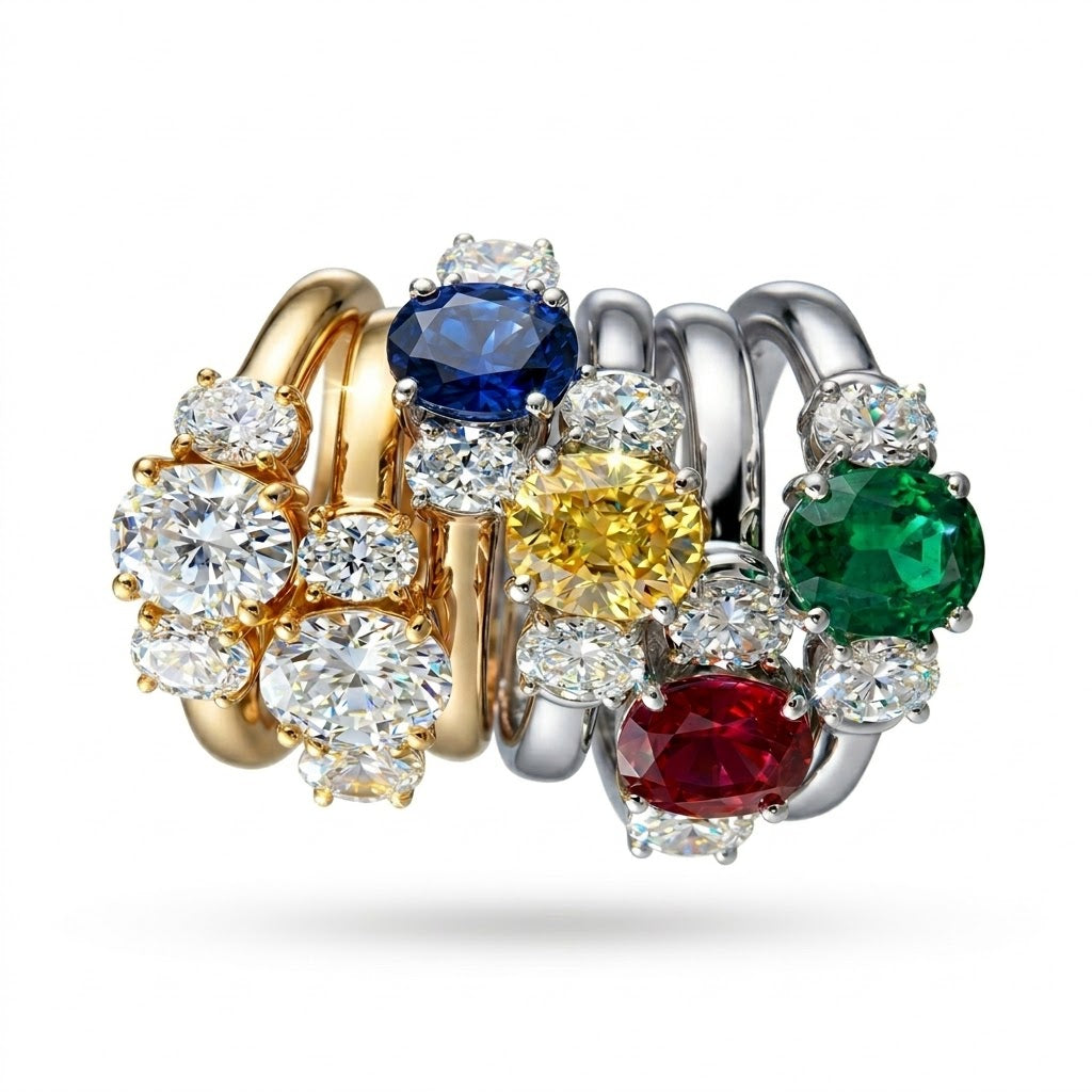 Oval Radiance Ring – 2ct + 2 x 1ct