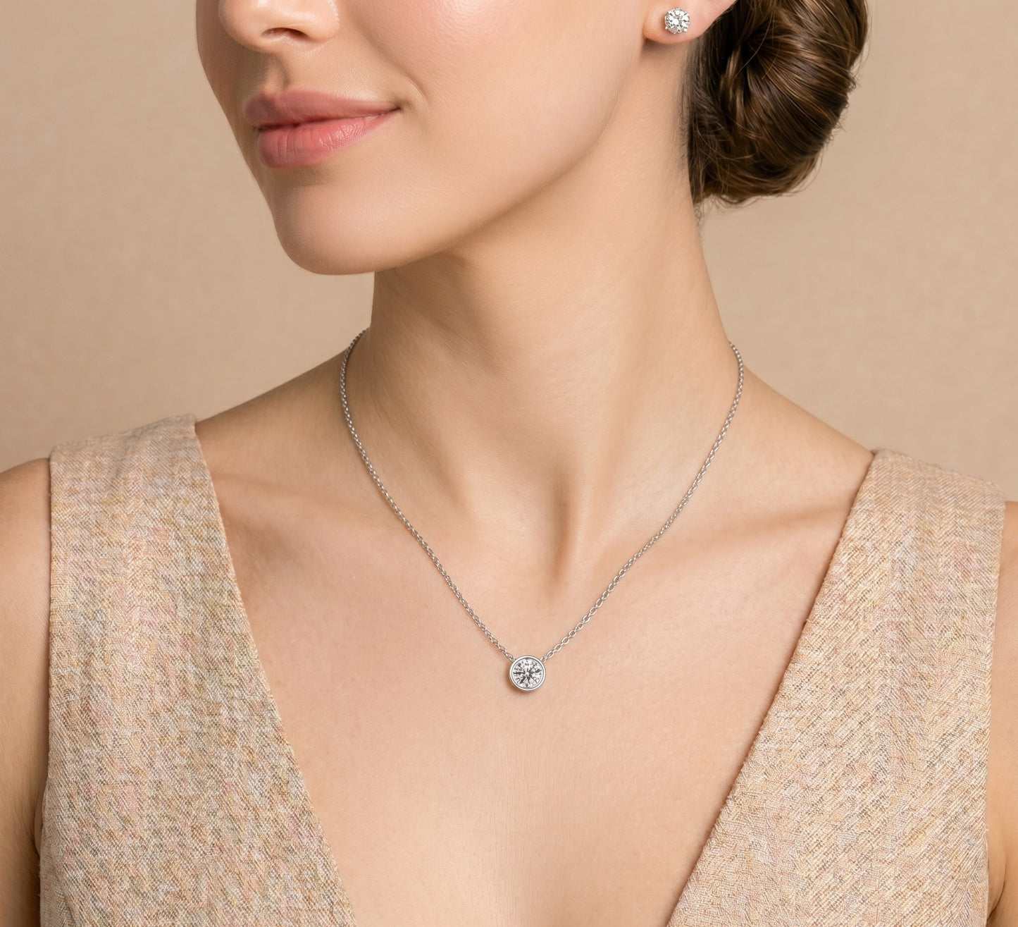 Bezel Glow Moissanite Necklace