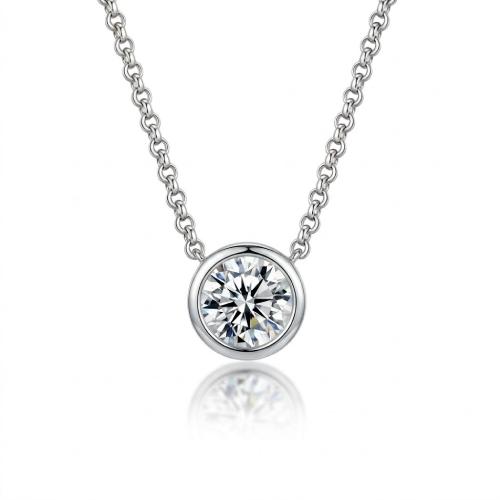 Bezel Glow Moissanite Necklace