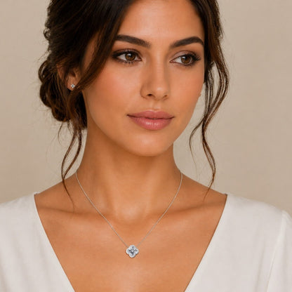 Clover Luxe Moissanite Necklace