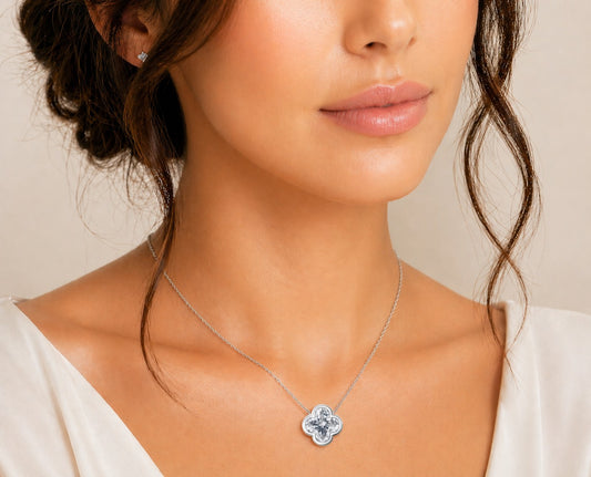 Clover Luxe Moissanite Necklace