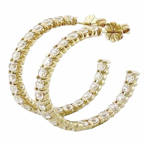 Radiant Inside-Out Hoops – Yellow Gold