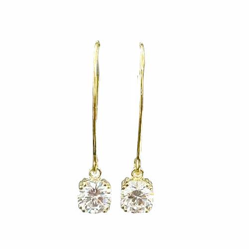 Linear Drop Hoops – Yellow Gold