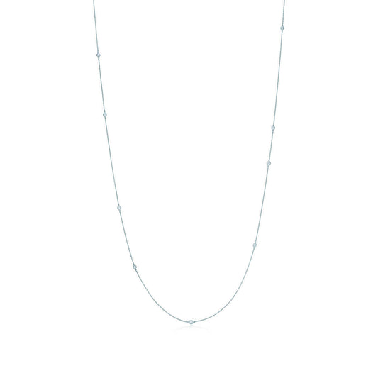 Bezel Moissanite Strand Necklace – 7.11ct Total