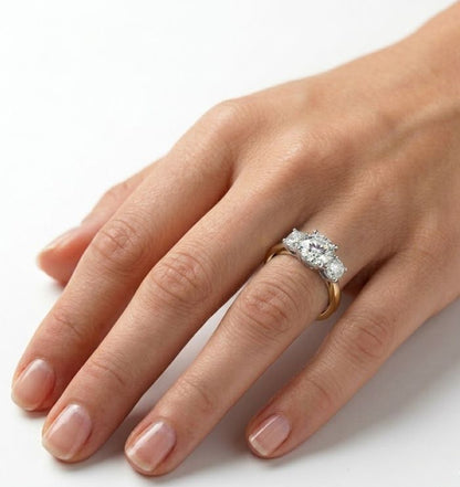 Filigree Moissanite Trio Ring – 4ct Total