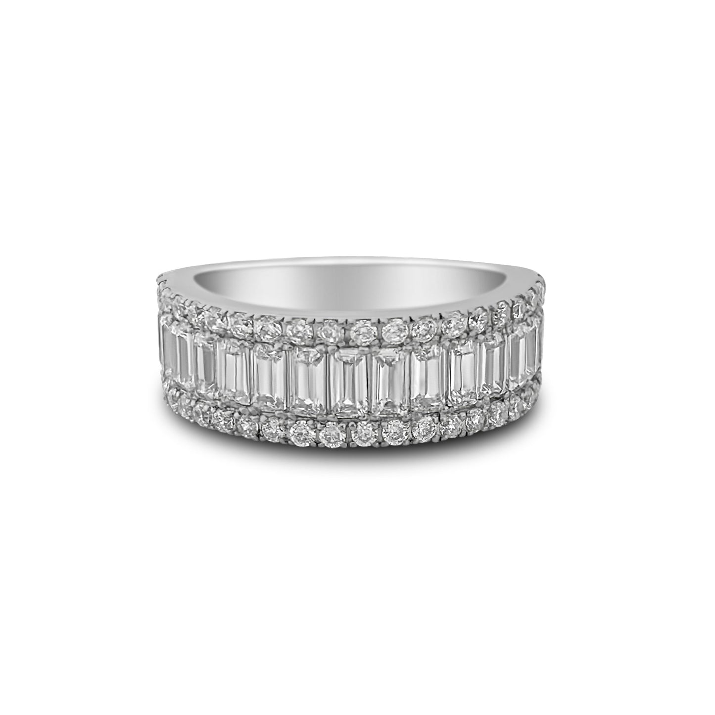 Baguette &amp; Brilliant Half Eternity Band