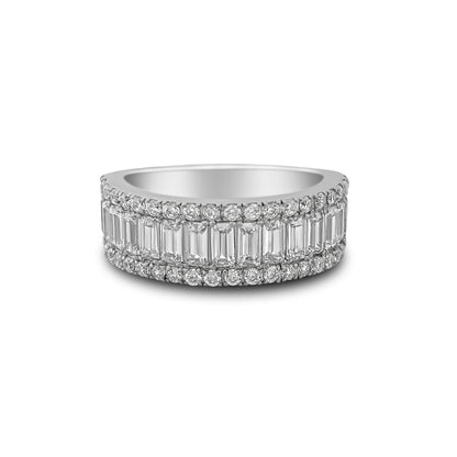 Baguette &amp; Brilliant Half Eternity Band